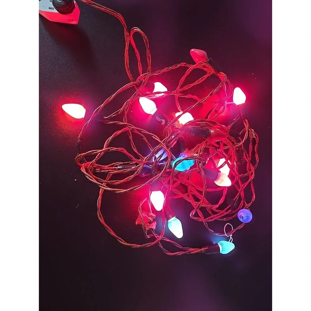 Vintage Antique Light Strands Christmas Lights Red Blue